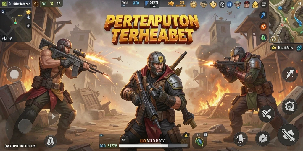 Tampilan gameplay seru dalam game Battle Royale 3178, penuh aksi dan strategi.