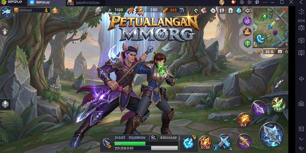 Tangkapan layar dari gameplay 95PGPLAY yang menampilkan pertarungan epik.