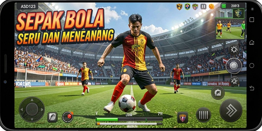 Tampilan mendebarkan dari laga sepak bola di ASD123.