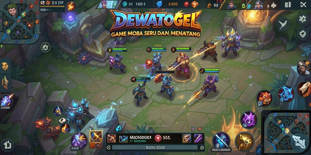 Tampilan gameplay menegangkan di DEWATOGEL dengan karakter hero yang beraksi.