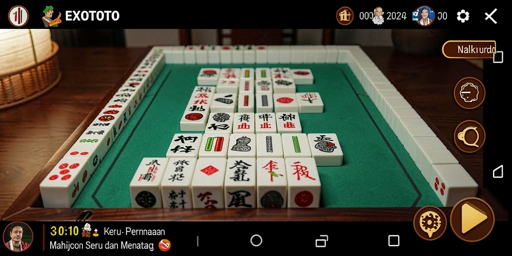 Screenshot gameplay <strong>EXOTOTO</strong> menampilkan tantangan Mahjong yang menarik.