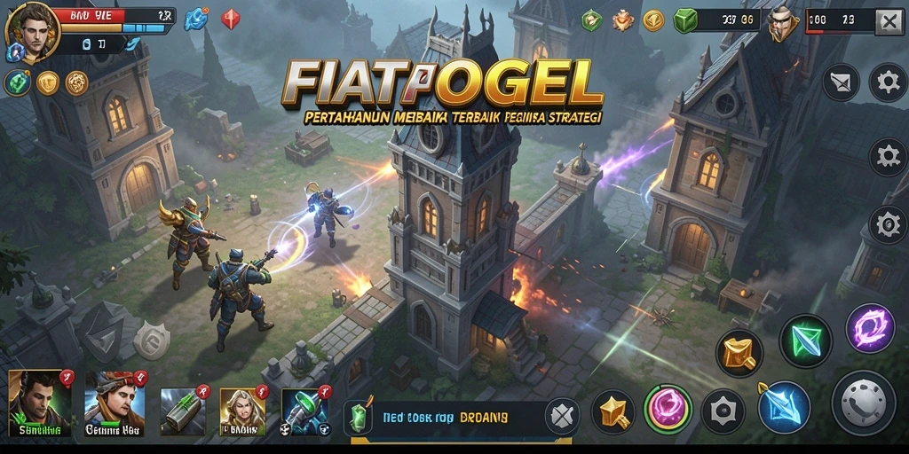 Gameplay seru Tower Defense dengan menara dan musuh yang menarik.