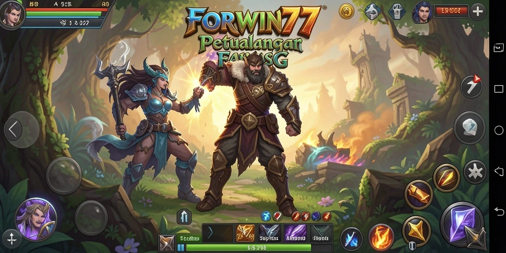 Tampilan gameplay penuh aksi dalam FORWIN77 dengan pertempuran ARPG yang seru.