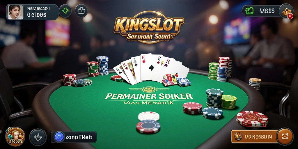 Tampilan gameplay seru KINGSLOT dengan pemain poker yang menantang.