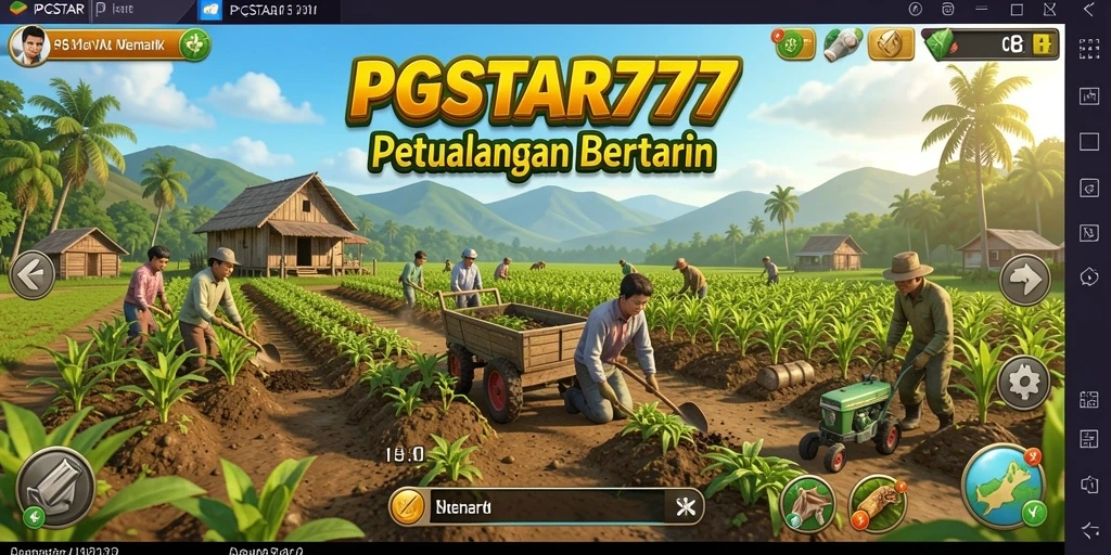 Screenshot PGSTAR777 menunjukkan petualangan seru di ladang yang luas.