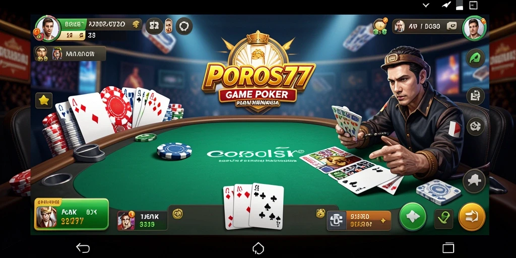 Tampilan permainan poker yang seru dan menantang.