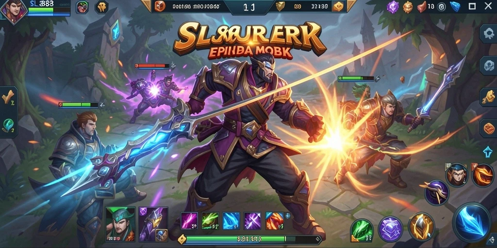 Tampilan gameplay yang intens dan seru di SL888 MOBA.