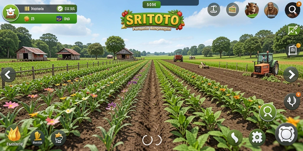 Screenshot SRITOTO menampilkan gameplay bertani yang seru dan interaktif.