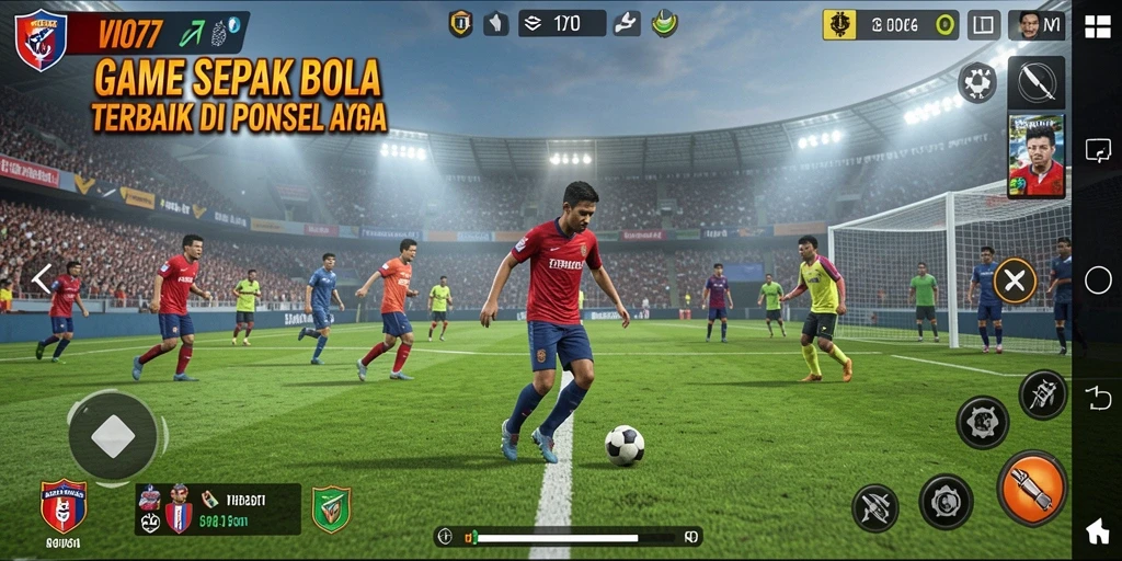 Tampilan grafis luar biasa dari VIO77 saat gameplay sepak bola.